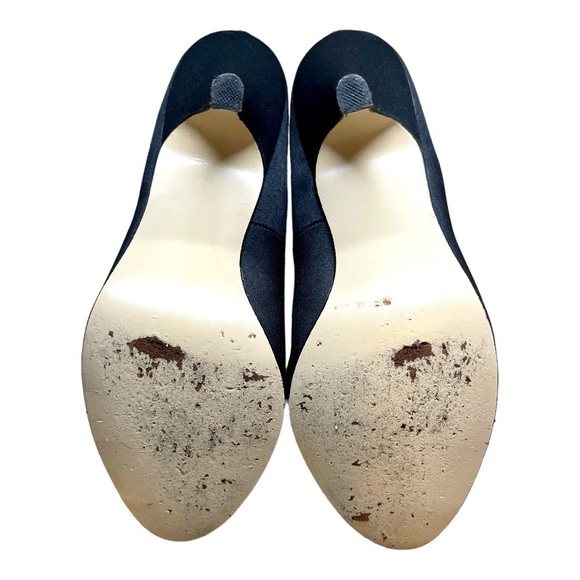 STEVE MADDEN, WOMENS BLACK 3 1/2” HEEL, OPEN TOE PUMP. SIZE 9M - Picture 6 of 7